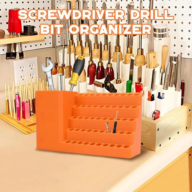 50-Hole Hex Screwdriver Bit Storage Box 1/4 Inch Impact Driver Bit Holder Organizer Durable Tool Box For DIY & Workshop