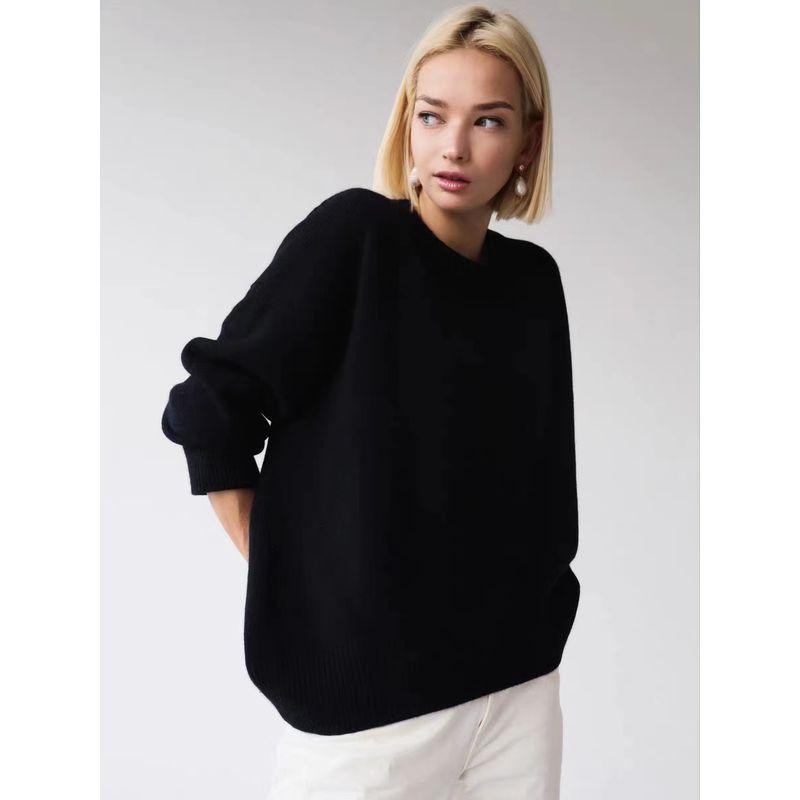 Fashion Wind Fall and Winter New round Neck Knitwear Loose Pullover Crew Neck Loose Sweater