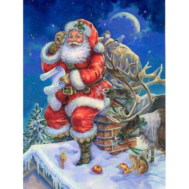 Christmas Decorations, Different Santa Claus Giving Christmas Gifts, Wall Decorations