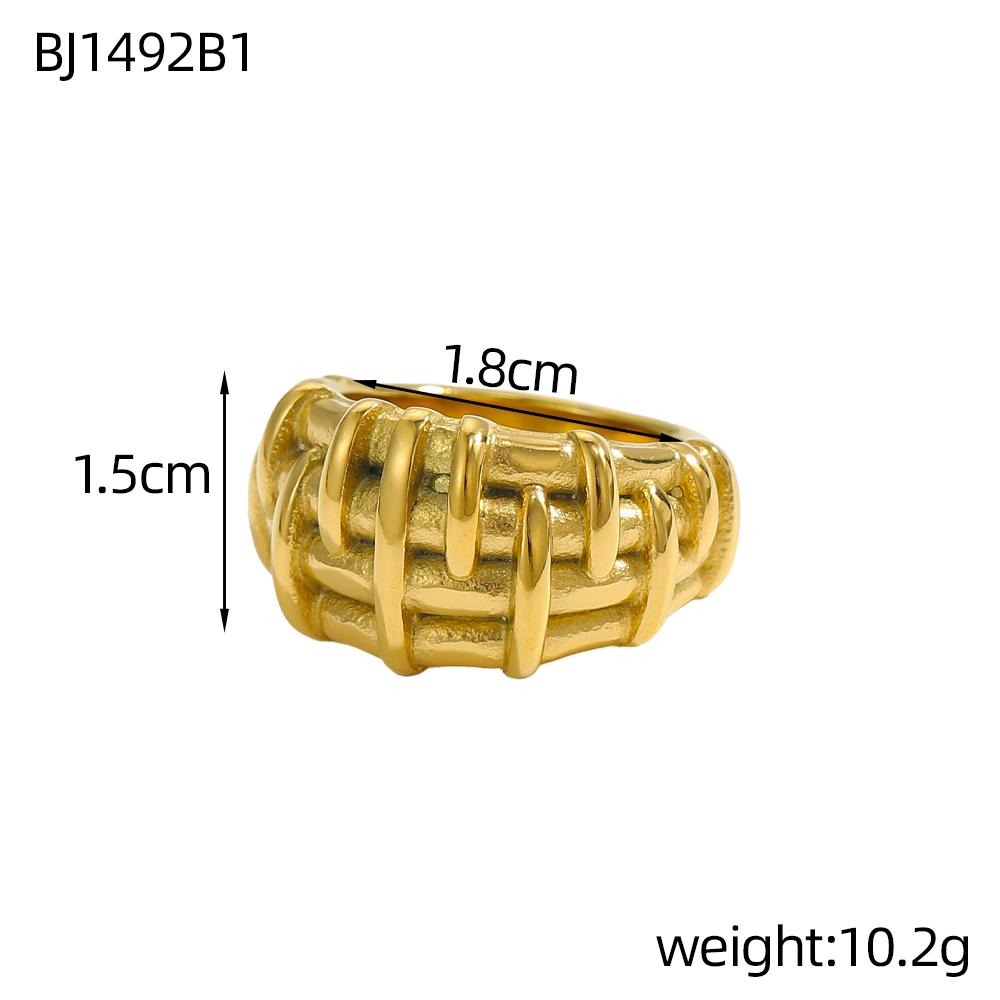 CARLIDANA New Chunky Rings Waterproof Non Tarnish Chunky Heart Stainless Steel Big Gold Plated Open Geometric Rings for Women