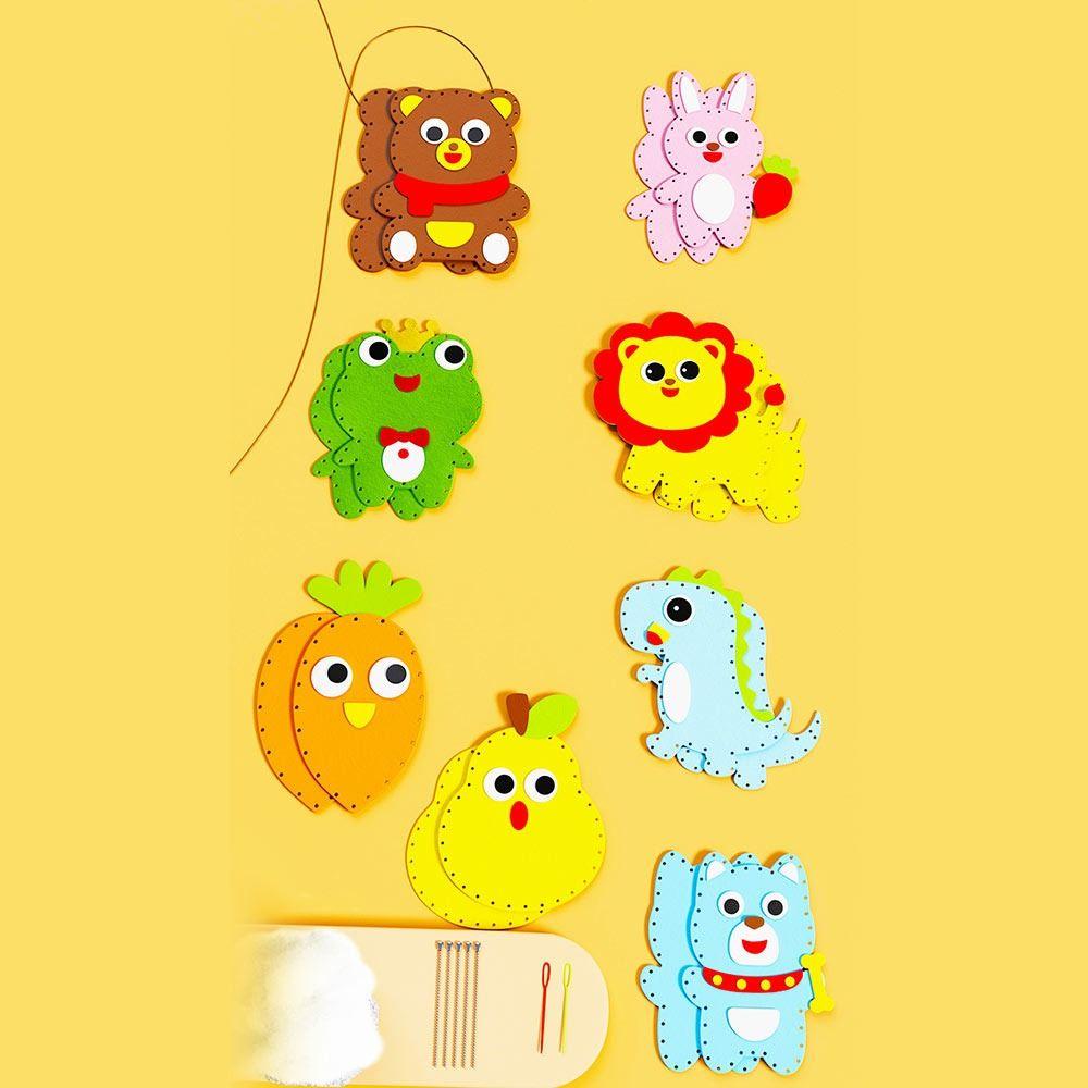 Hand-eye Coordination Cartoon Animal Doll Multicolor Doll Sewing Material Kit DIY Sewing Toy Toy