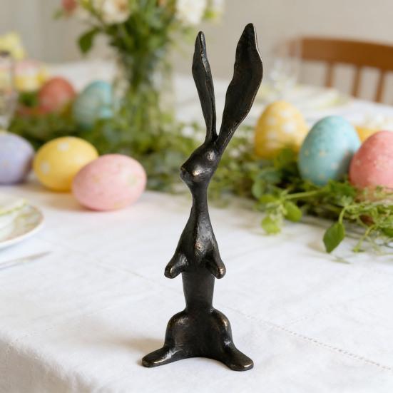 Harpiks Kaninfigur Moderne Stående Kaninstatue Innendørs Påske Bordplate Skulptur for Skrivebord Skap Bokhylle Benkeplate Hjemmebar Kontor Dekor