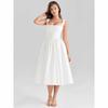 European-American Style Slim White Summer Dress