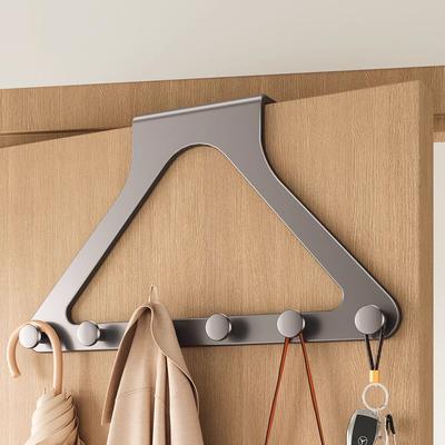 Over The Door Hooks Adhesive Wall Hook Door Hanger for Hanging Towel Rack with 6 Hooks No Drilling Behind The Door Organizer