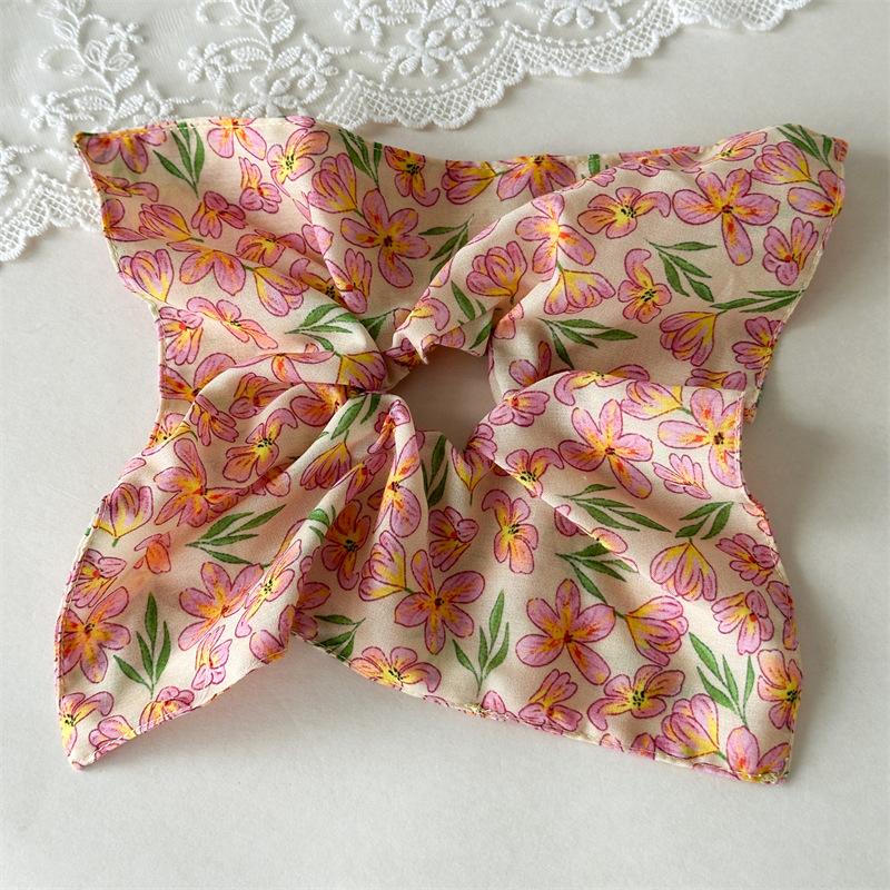 New Bohemia Floral Print Hair Scarf Scrunchies Women Large Ponytail Hair Rope Tie Headbands For Girls Party Hair Ornament