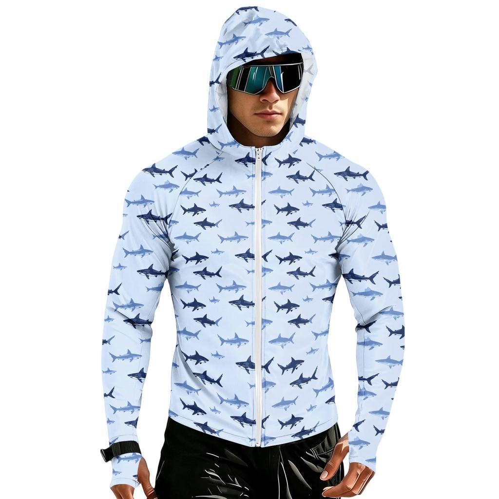 Giacca da Uomo Casual con Cappuccio e Maniche Raglan, Stampa Mimetica, Leggera, Copricapo da Esterno (Occhiali non inclusi)