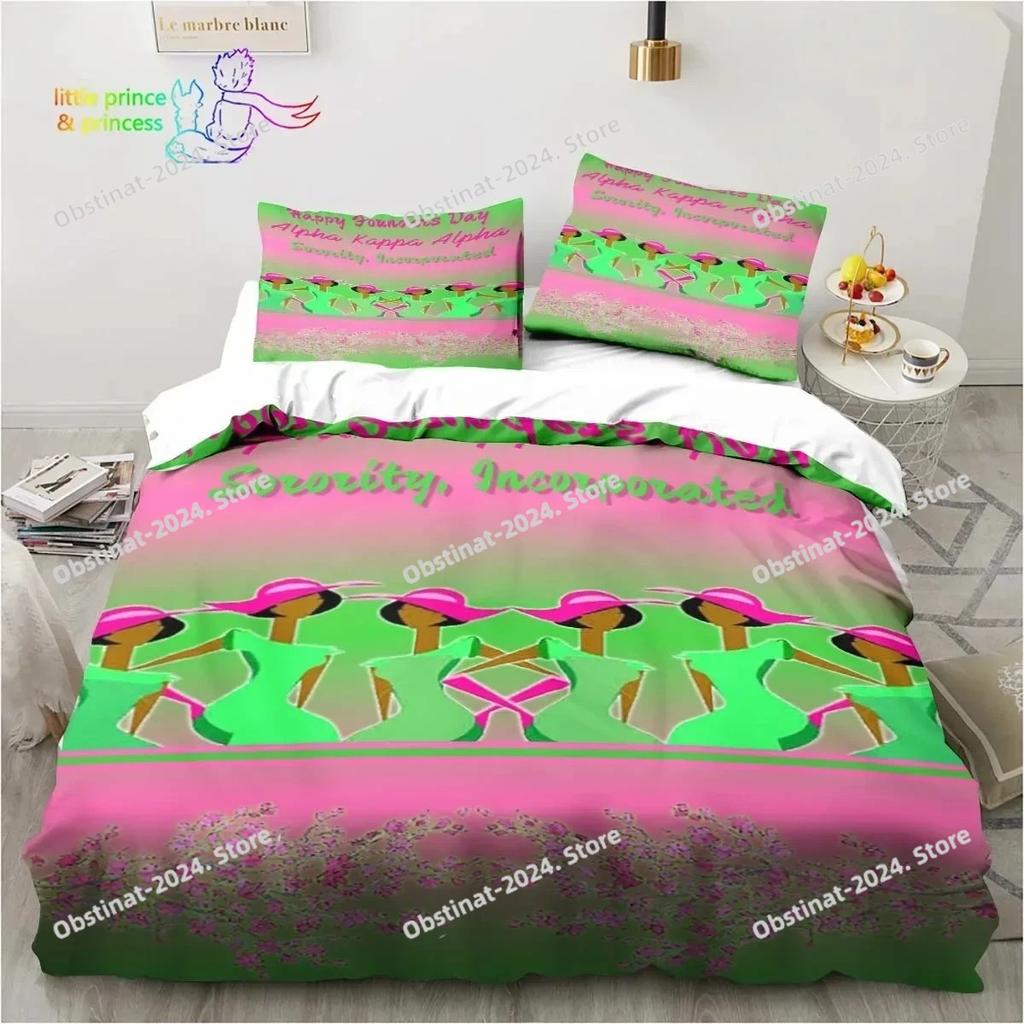 3D Print Alpha Sorority Kappa Alpha AKA Bedding Set Single Twin Full Queen King Size Bed Set Aldult Kid Bedroom