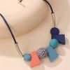 Beads Wood Necklace Trapezoid Ethnic Style Necklace Fashion Simple Geometric Necklace  Women