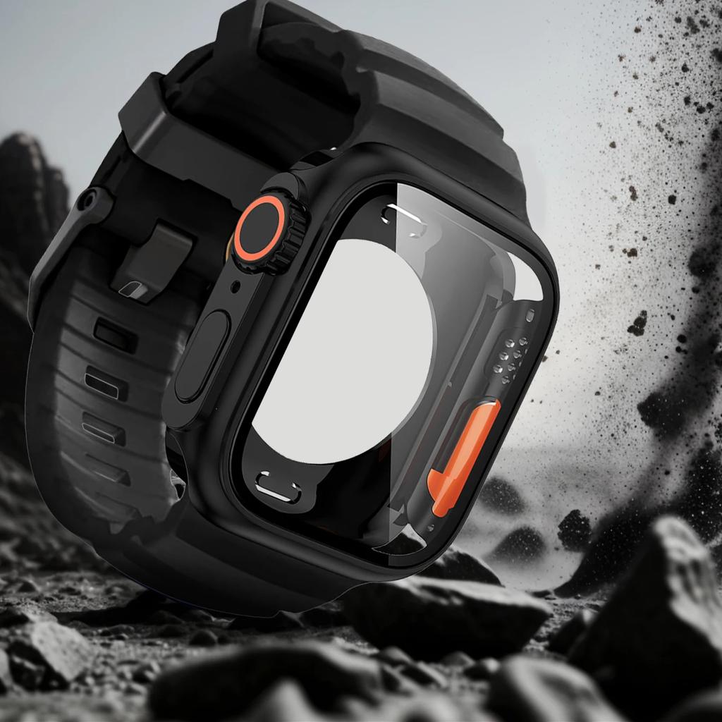 Case+Silicone Strap For Apple Watch S11 S10 46mm Change to Ultra PC Cover For iWatch Series 9 8 7 45mm Series 6 5 4 SE3 44mm