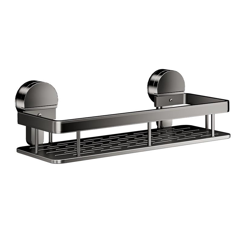 Gunmetal Wall-Mounted No-Drill Shower Storage Rack