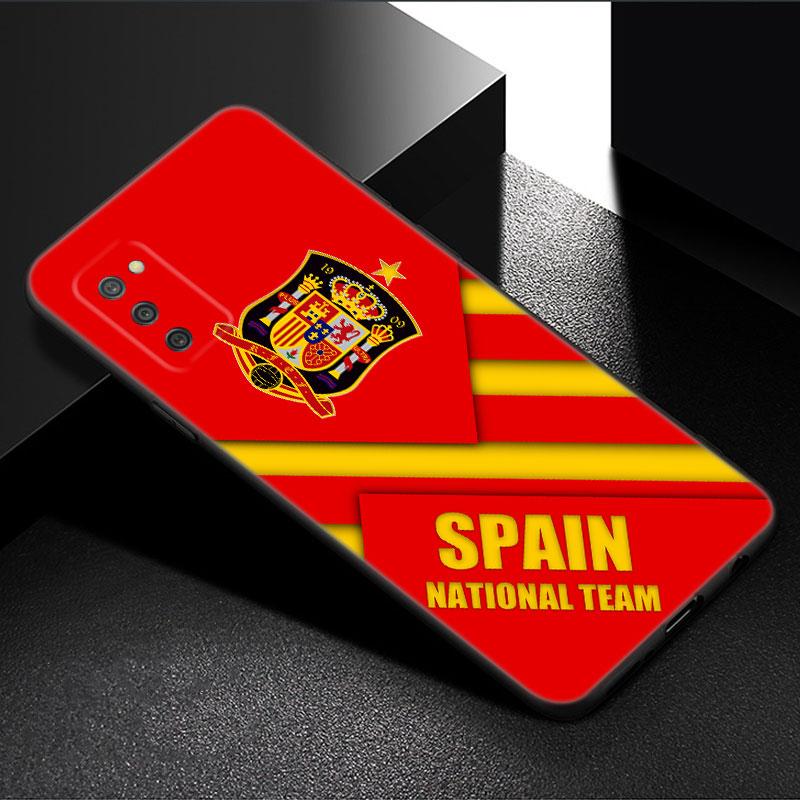 Spain National Flags Phone Case For Samsung Galaxy A01 A03 Core A04 E A02 A05 A10 A20 A21 A30 A50 S A6 A8 + A7 2018 Black Cover