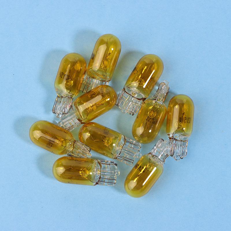 10Pcs 24V 1.2W T5 /12V 5W T10 Glass Light Bulb Dashboard Instrument Panel Brake Light Bulbs Headlights Lamp Lights Car Lights