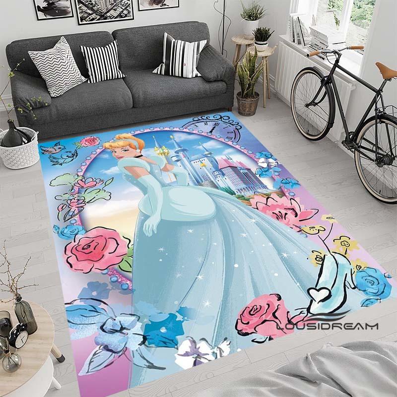 Tappeto con motivo fiabesco di Cenerentola, adatto per soggiorno, camera da letto, comodino, bagno, antiscivolo, adatto per bambina'