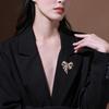 High-end bow brooch retro temperament high-end corsage fashion coat accessories fixed clothes pin