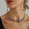 Zinc Zinc Alloy Necklace Earrings Square Women's Fashion Jewelry Simple Rhinestone Jewelry Gift