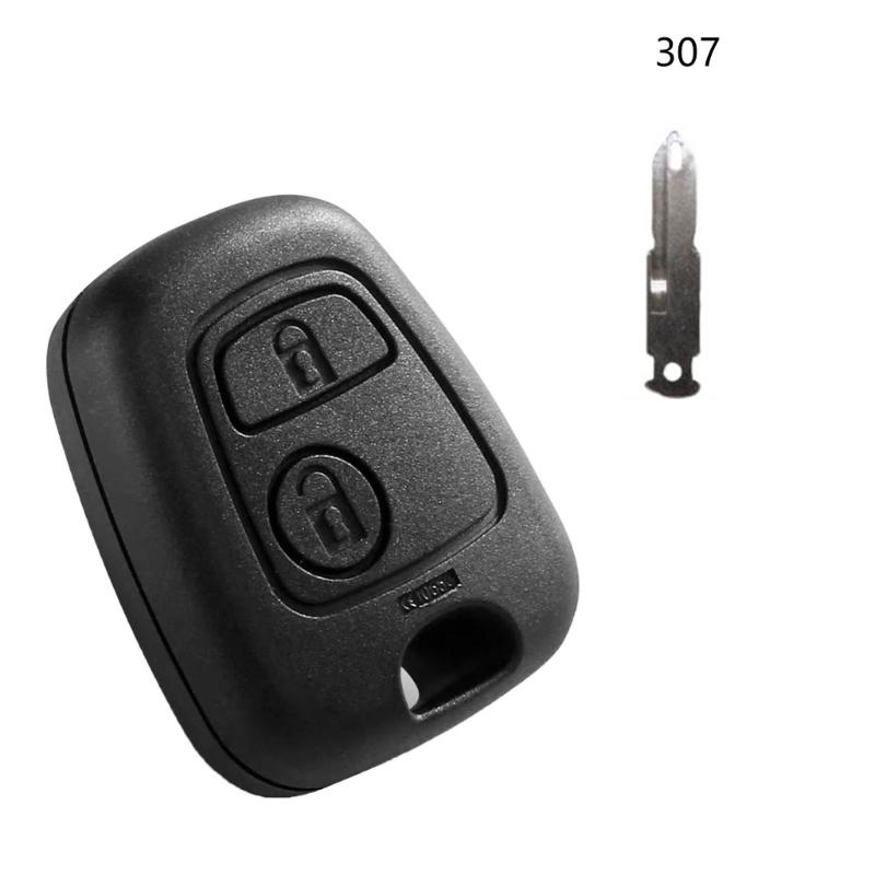 Replacement Key Fob Cover Case 2 Button Plastic Cover Easy Installation Remote Key Shell Universal for 206 307