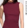 ELLASSAY Women's Sleeveless Mid-Collar Knit Top