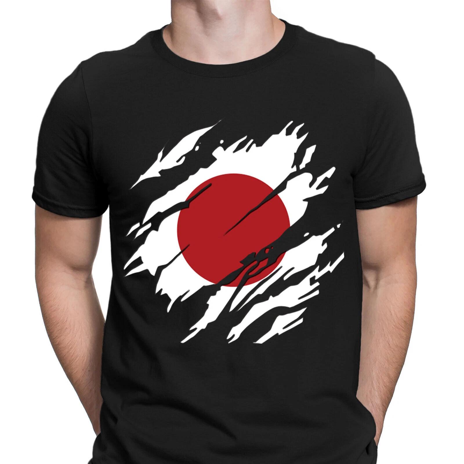 Порванный флаг Японии Японский день Футбол Патриотический символ Мужские футболки Топ #DNE 3XL
