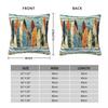 Surf Board On The Beach Square Pillowcase Polyester Linen Velvet Printed Zip Decorative Pillow Case Sofa Cushion Cover 18"