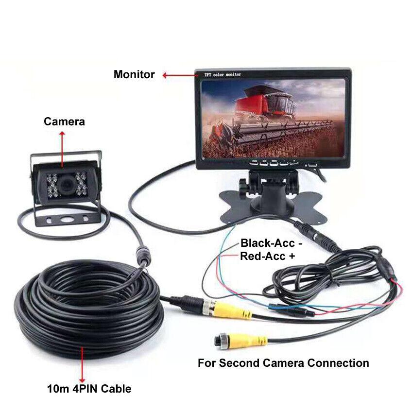7 Zoll 9-36V 1024*600 Bildschirm Universelles LKW-Parkdisplay HD Rückfahrkamera mit Bildschirm Auto Rückfahrkamera Monitor