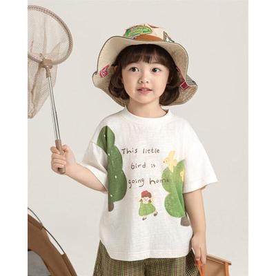 Youyou Girls' Summer Cartoon Forest Print 3-Piece Set
