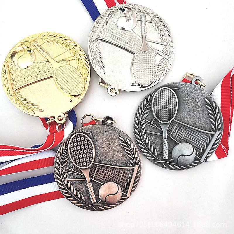 4-Color School Tennis Competition Hanging Plaques - Gold, Silver, Bronze Medals