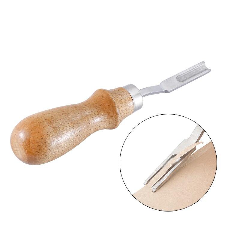 Wood Handle French Style Leather Craft Leather Edge Beveler Leather Cutting Skiving Trimming Tool Leather Craft Tool