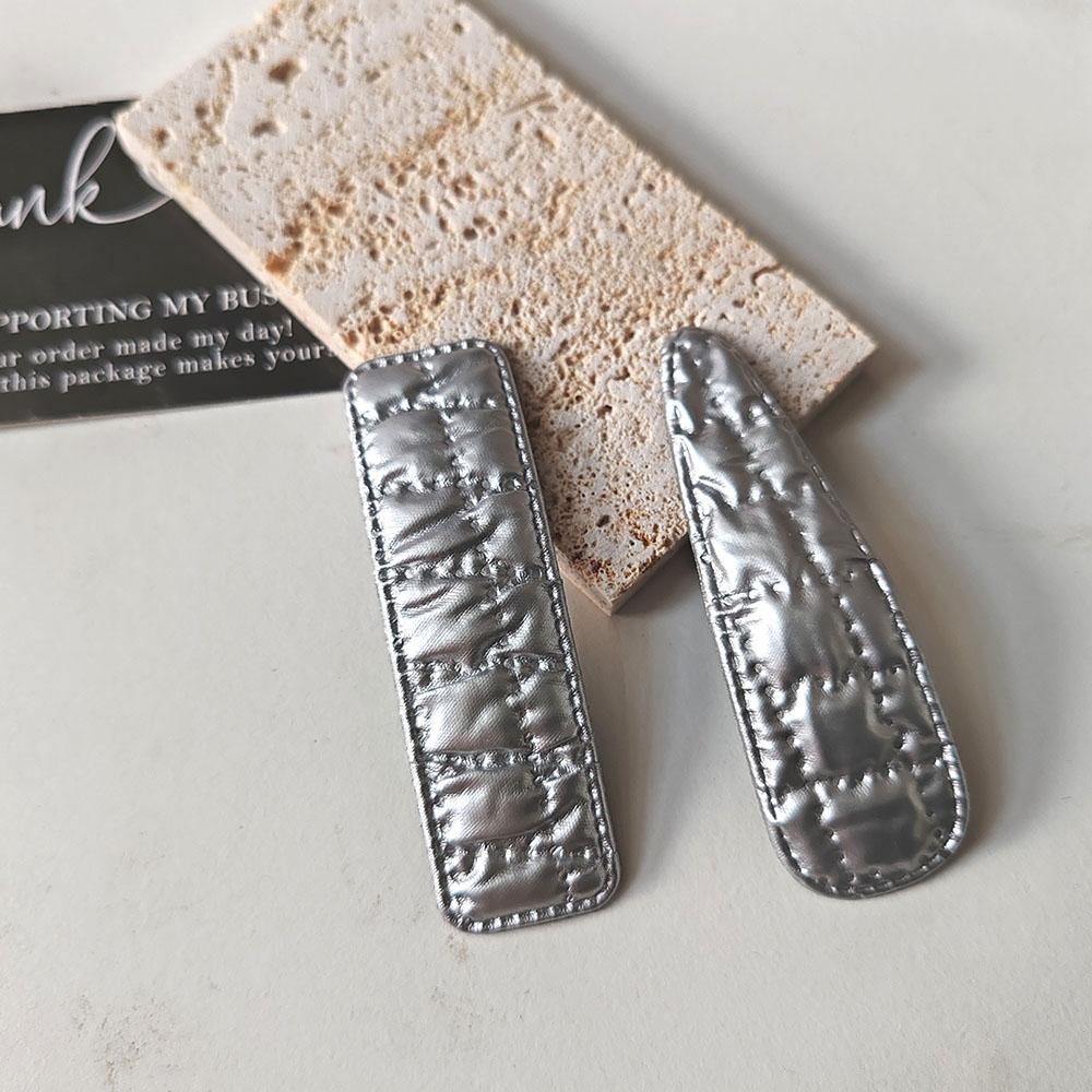 

2pc Simple classic retro solid color Plaid Silver Black BB Hair Side Clips for Women Girls Hairpin Hair Accessories