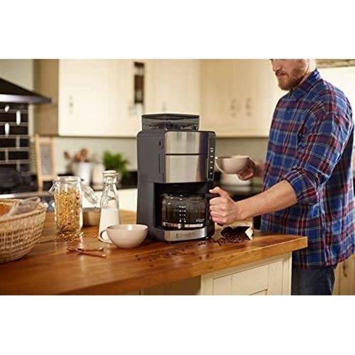 Russell Hobbs Machine À Café, Cafetière Filtre Semi Automatique 1000W, Moulin À Grains Intégré, Programmable - 25610-56 Grind and