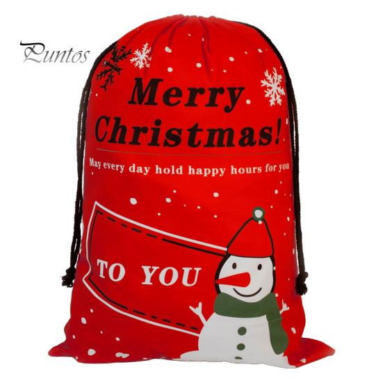 

70x50CM Рождественский подарочный пакет на шнурке С Рождеством Снеговик Большой емкости Сверхмощный многоразовый праздничный подарок Подарочная упаковка для продуктов красный