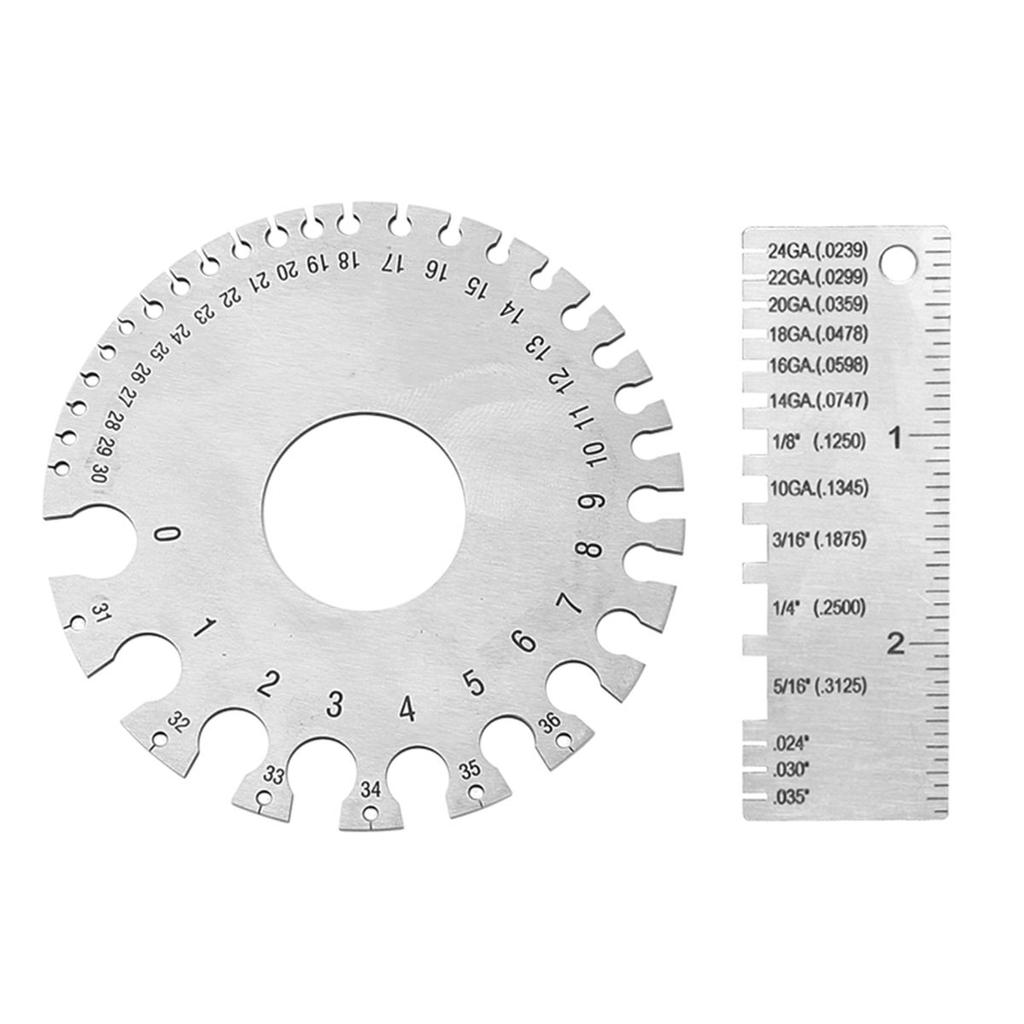 Stainless Steel Anti-rust Plate Ruler Wire Gauge Thickness Measurement Measuring Tool