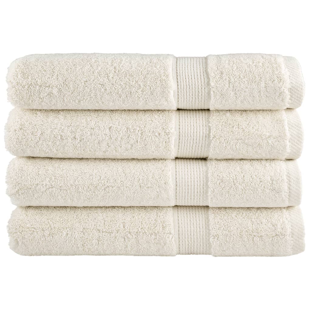 Vidaxl Ręczniki Premium Solund, 4 Szt., Kremowe, 100X200 Cm, 600 G/Cm²