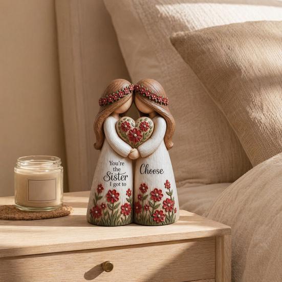 Statuie Frăție, Surori Pentru Totdeauna Sculptură din Rășină Făcută Manual cu 2, 3, 4 Figurine de Surori, Cadouri de Prietenie pentru Femei