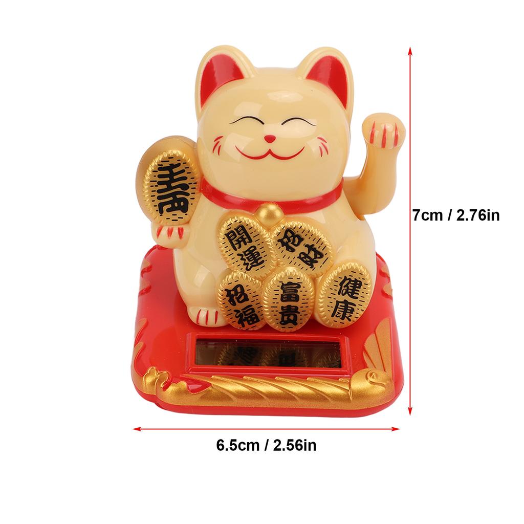Cat Solar Powered   Size Bring in Wealth and Treasure Cute Smile   Maneki Neko for Car Bedroom
