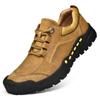 Mode 2024 Nieuwe Vetersluiting Mannen Wandelschoenen Antislip Casual Sneakers Luxe Merk Mannen Trekkingschoenen Echt Leer Mannen Buitenschoenen