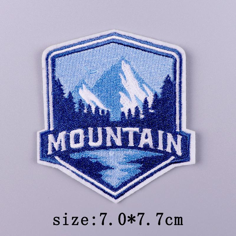 Wilderness Patch Iron On Patches For Clothing Outdoor Embroidered Patches On Clothes Camping Embroidery Patch Hook Loop Stickers