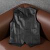 Genuine Buffalo Leather Vest Western Cowboy Style Biker Waistcoat for Men Women Large Size Spring Autumn