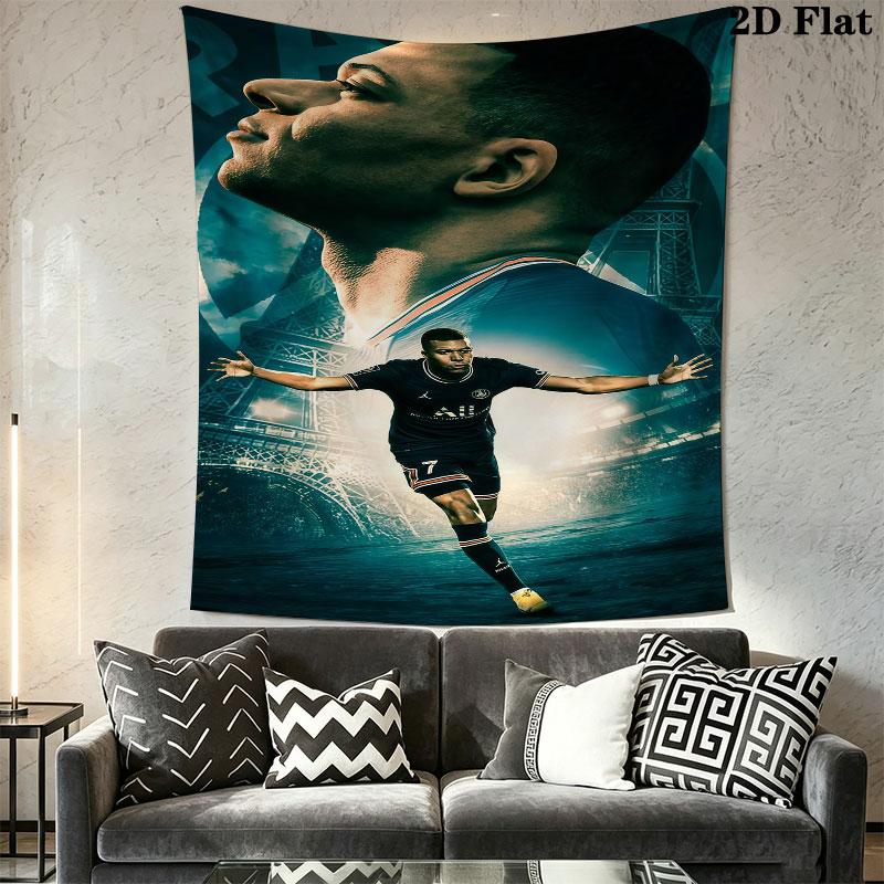 Kylian Mbappé Vibes  Wall Hanging Printed Fabric Blanket Decorative Tapestries for Bedroom Living Room Home Decor