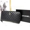 Used Matelass Round Zip Long Wallet Black
