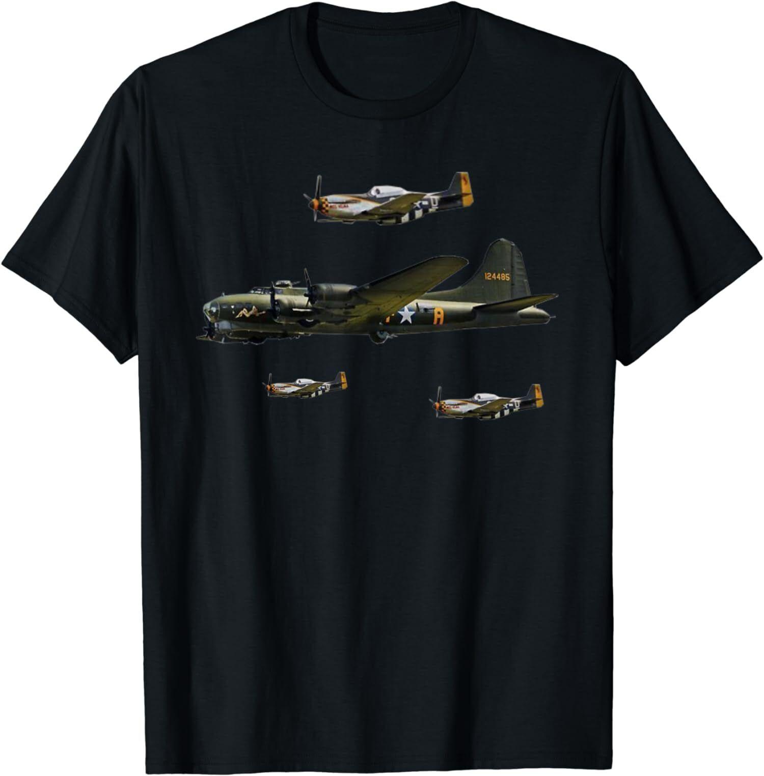 B17 Bomber Flying Fortress Warplanes Designs TShirt Short Sleeve Casual 100 Cotton Shirt S