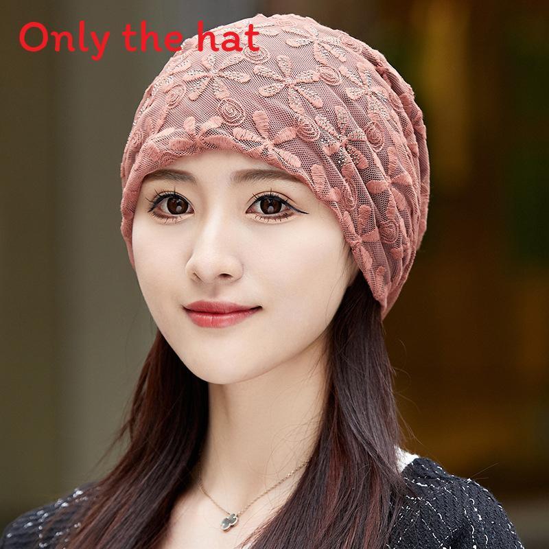 Summer Ladies Loose Fit Floral Pattern Cotton Polyester Hat With Waterdiamond Embellishments