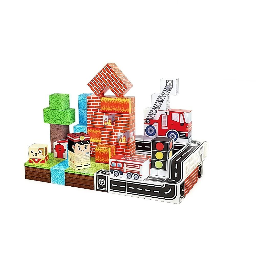 Magnetic Blocks -Build City firefighter Magnet World Set, STEM Kid Architectural Sensory Toys for Kids, ideal birthday gifts