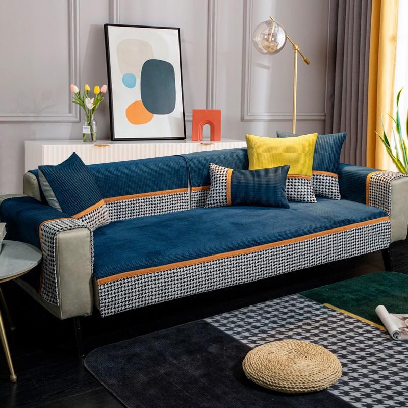 Sofa Cushion Four Seasons Universal Non-Slip Nordic Style Ins Sofa Cover Thickened Seat Cushion Universal Backrest Towel Cover Cloth