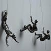 Athlete Rock Climbing Man Resin Background Wall Hanging Decoration Sculpture Statue Figures Present Decor Retro