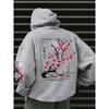Men's Oversized Hoodie Cherry Blossom Moon Graphic Spring Autumn Casual Streetwear