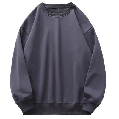Sudadera de felpa de algodón puro engrosada Suéter de cuello redondo sólido de felpa fina de peso pesado Suéter cálido de otoño e invierno