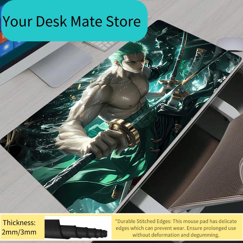 Leather Mouse Pad Notebook One Piece Zoro Large Keyboard Mat Non Slip Leather Computer Carpet Desk Mat PC Gamer Mouse Pad