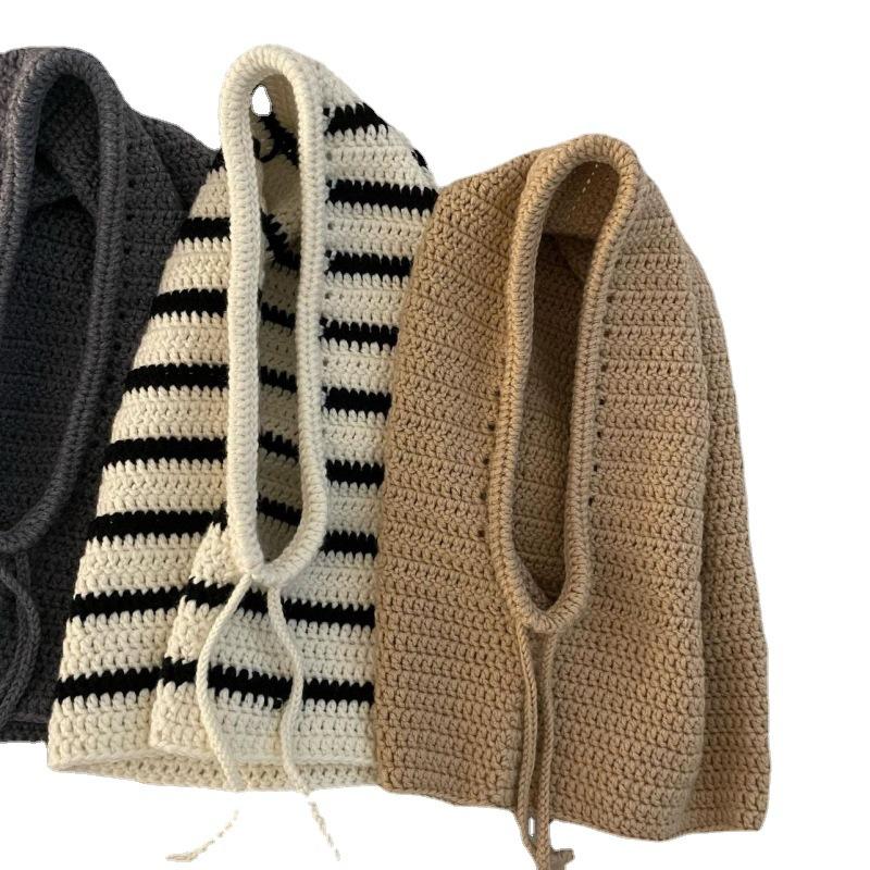 New Dopamine Rainbow Fisherman Hat Handmade Knitted Sunscreen Beanie Versatile Cute Bee Hat