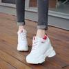 Fashion 11CM White Trendy Shoes Women High Top Sneakers Women Platform Ankle Boots Basket Femme Chaussures Femmes Height Increase Shoes