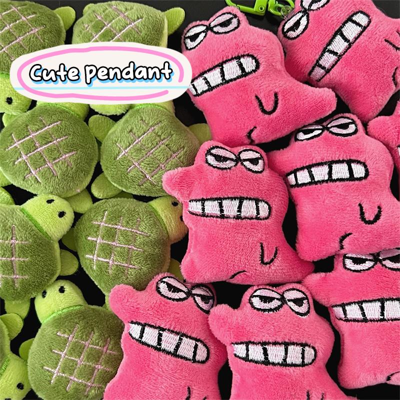 Kawaii Cute Plush Animal Dolls Keychain Brooch Plush Toy For Women Girls Pendant Keyring Backpack Hanging Decoration Accessories